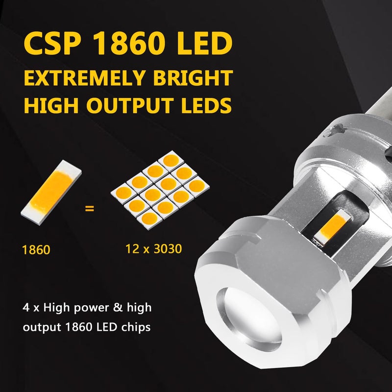 PHINLION 1157 7528 Amber LED Turn Signal Light Bulbs Super Bright 2057 2357 2397 3496 LED Bulb for Blinker and Parking Lights, Amber Yellow - Image 2